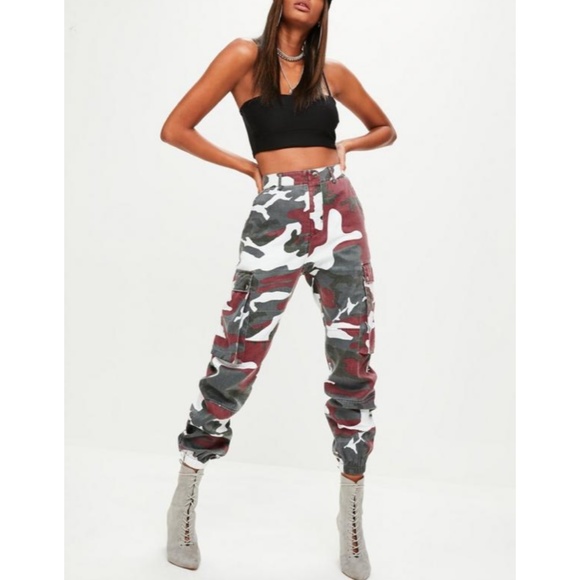 red camo trousers